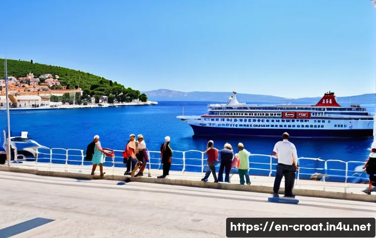 흐바르섬 여행 방법 - **Image Prompt 1: Split Ferry Port - Gateway to Hvar**
"A lively, sun-drenched scene at the Spli...