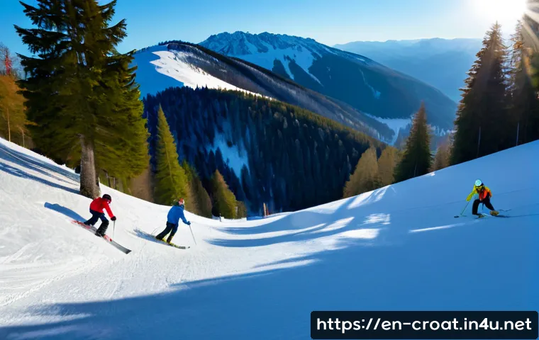 Home 17 크로아티아의 겨울 스포츠 및 스키 리조트 - Photorealistic wide-angle winter scene at a Croatian mountain ski resort in the Dinaric Alps, groome...